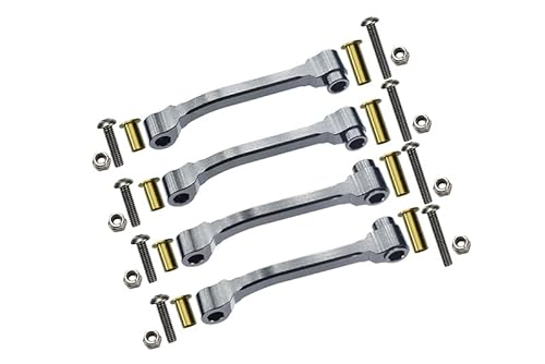 GPM for Tamiya 1/14 Truck Tuning Teile Aluminium Radius Arm with Collars & Lock Nuts & Screws - 2Prs Set Silver von GPM