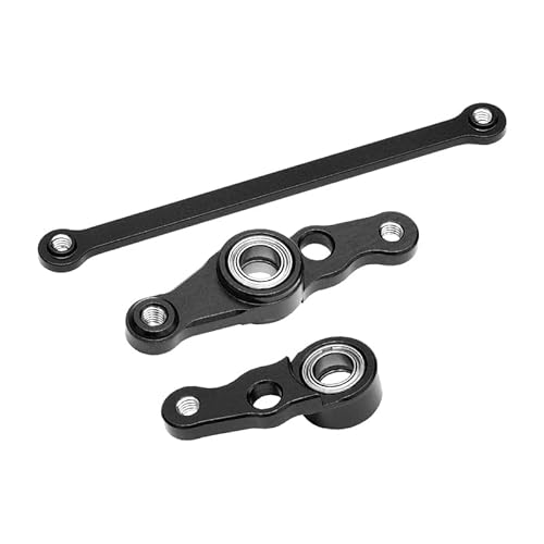 GPM for Tamiya DF01 / TA01 / TA02 / M1025 Tuning Teile Aluminium Steering Assembly with Bearings - 1 Set Black von GPM