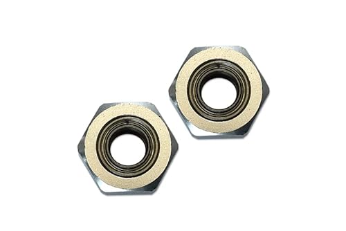 GPM for Tamiya DT-03 Tuning Teile Aluminium Front Wheel Hex Adapter with Bearing - 2Pcs Set Silver von GPM