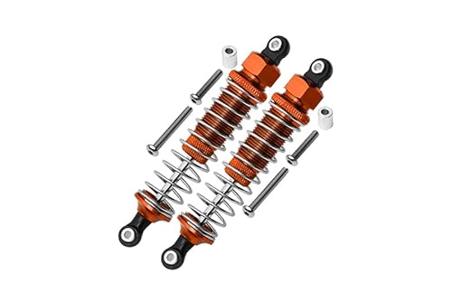 GPM for Tamiya DT-03 Tuning Teile Aluminium Rear Adjustable Plastic Ball Top 90mm Damper - 1Pr Set Orange von GPM