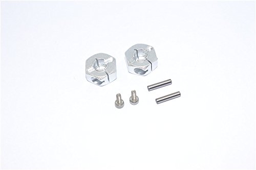 GPM for Tamiya DT-03 Tuning Teile Aluminium Rear Wheel Hex Adapter - 2Pcs Set Silver von GPM