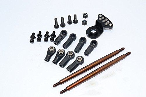 GPM for Tamiya DT-03 Tuning Teile Spring Steel Modified Anti-Thread Steering Tie Rod with Servo Saver (P3) - 1 Set Black von GPM