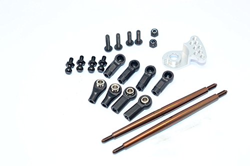GPM for Tamiya DT-03 Tuning Teile Spring Steel Modified Anti-Thread Steering Tie Rod with Servo Saver (P3) - 1 Set Silver von GPM