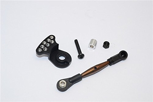 GPM for Tamiya GF01 Tuning Teile Spring Steel Modified Anti-Thread Steering Tie Rod with Servo Horn - 2Pcs Set Black von GPM