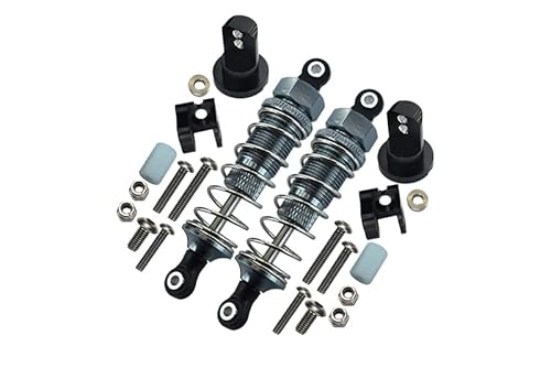 GPM for Tamiya Lunch Box Tuning Teile Aluminium Front Adjustable Spring Damper (70mm) & Protector Mount - 1Pr Set Grey Silver von GPM