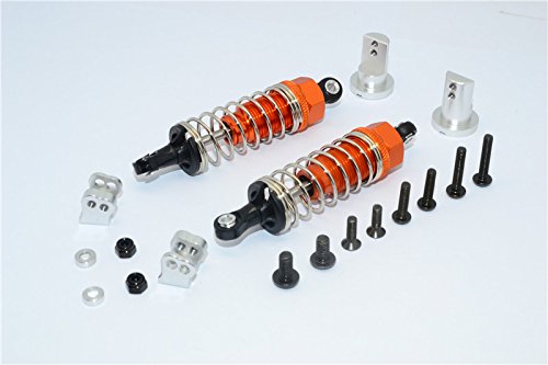 GPM for Tamiya Lunch Box Tuning Teile Aluminium Front Adjustable Spring Damper (70mm) & Protector Mount - 1Pr Set Orange von GPM