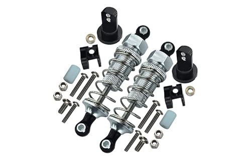 GPM for Tamiya Lunch Box Tuning Teile Aluminium Front Adjustable Spring Damper (70mm) & Protector Mount - 1Pr Set Silver von GPM