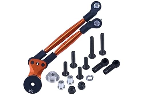 GPM for Tamiya Lunch Box Tuning Teile Aluminium Hi-Torque Servo Saver 25T with Aluminium Tie Rod - 1 Set Orange von GPM