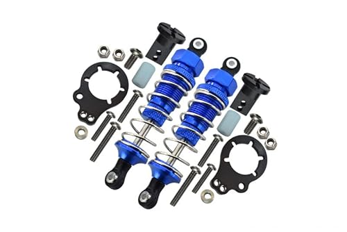 GPM for Tamiya Lunch Box Tuning Teile Aluminium Rear Adjustable Spring Damper (75mm) & Protector Mount - 1Pr Set Blue von GPM