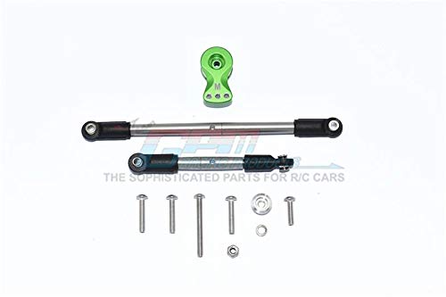 GPM for Tamiya Mercedes-Benz G500 CC-02 (#58675) Tuning Teile Aluminium Servo Horn with Stainless Steel Adjustable Steering Link - 11Pc Set Green von GPM