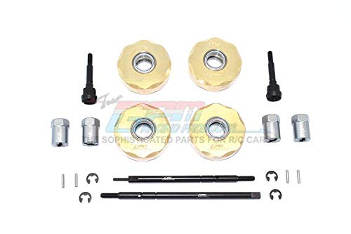 GPM for Tamiya Mercedes-Benz G500 CC-02 (#58675) Tuning Teile Brass Pendulum Wheel Knuckle Axle Weight + 12.5mm Wider Hex + Harden Steel #45 Front CVD Joint + Rear Drive Shaft - 20Pc Set von GPM