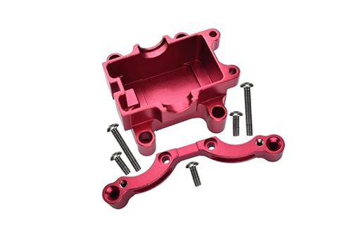 GPM for Tamiya TT-01 Tuning Teile Aluminium Front Damper Plate with Gear Box & Screws - 2Pcs Set Red von GPM