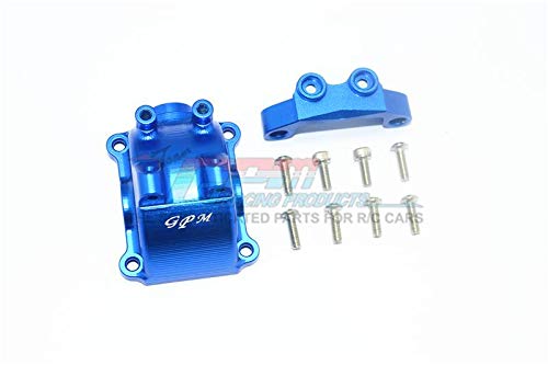 GPM for Tamiya TT-02 / TT-02T Tuning Teile Aluminium Front Or Rear Gearbox Cover + Upper Arm Stabilizer - 1 Set Blue von GPM