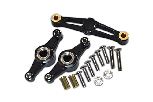 GPM for Tamiya TT-02 Tuning Teile Aluminium Steering Assembly with Bearing - 1 Set Black von GPM