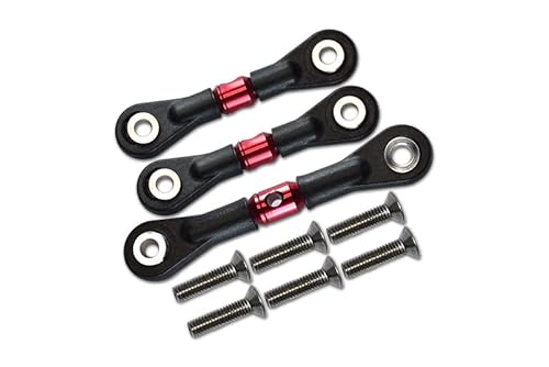 GPM for Tamiya TT-02 Tuning Teile Aluminium Steering Tie Rod - 1 Set Red von GPM
