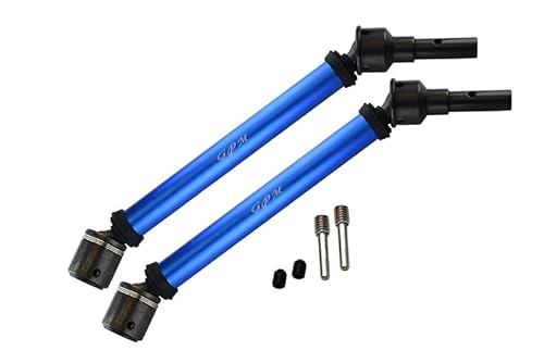 GPM for Traxxas E-Revo 2.0 VXL Brushless (86086-4) Aluminum Body & Steel Joint Adjustable Front/Rear CVD Shaft - 1Pr Set Blue von GPM