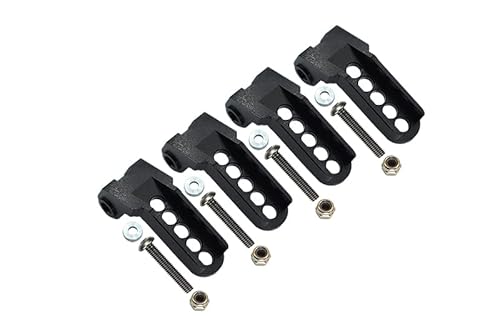 GPM for Traxxas TRX-4 Trail Defender Crawler Aluminum Adjustable Front and Rear Damper Mount - 4Pc Set Black von GPM