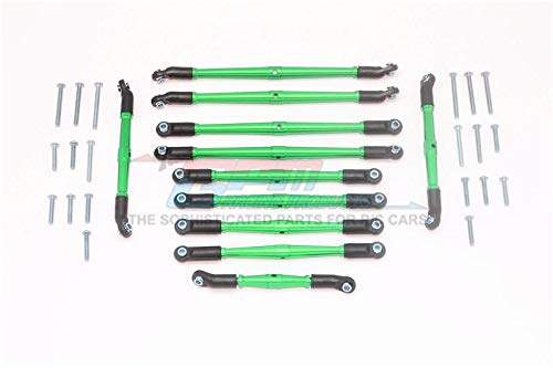 GPM for Traxxas TRX-6 MERC-Benz G63 (88096-4) Aluminum Adjustable Upper & Lower Suspension Links - 11Pc Set Green von GPM