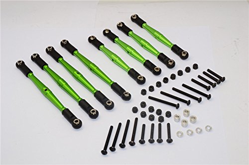 Gmade Komodo Tuning Teile Aluminium 4mm Anti-Thread Upper+Lower Link Parts - 8Pcs Set Green von GPM