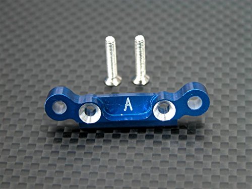Kyosho Mini Inferno Tuning Teile Aluminium Rear Arm Bulk (1 Deg) for Rear Gear Box with Screws - 1Pc Set Blue von GPM