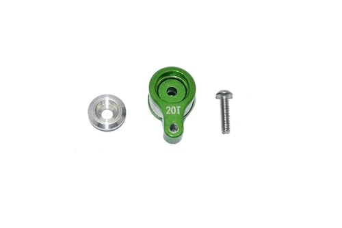 GPM For Losi 1/8 LMT 4WD Solid Axle Monster Truck LOS04022 Aluminum 20T Servo Horn With Built-In Spring - 3Pc Set Green von GPM