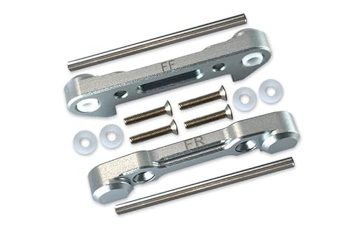 GPM For Losi 1:10 Lasernut U4 Tenacity LOS03028 / Tenacity DB Pro LOS03027V2 Aluminum Front Lower Suspension Mount - 12Pc Set Gray Silver von GPM