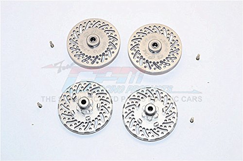 Traxxas E-Revo Brushless Edition Tuning Teile Aluminium Wheel Hex Claw +2mm with Brake Disk - 4Pcs Set Grey Silver von GPM