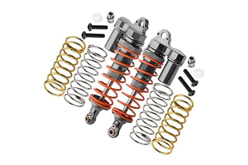 GPM for Traxxas Rustler 4X4 VXL (67076-4) / Hoss 4X4 VXL (90076-4) Aluminum Front Adjustable L-Shape Piggy Back Shocks 87mm - 1Pr Set Gray Silver von GPM