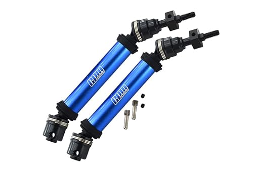 GPM for Traxxas Rustler 4X4 VXL (67076-4) / Hoss 4X4 VXL (90076-4) Harden Steel #45 Front Axle CVD Drive Shaft with Alloy Body - 1 Pair Set Blue von GPM