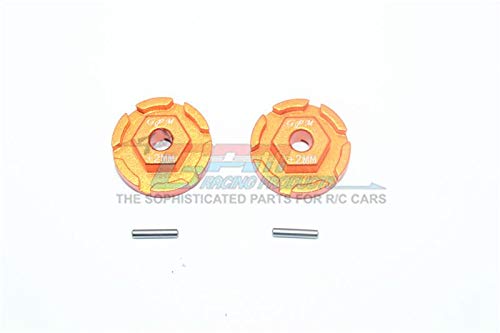 GPM for Traxxas Rustler 4X4 VXL (67076-4) Aluminum Hex Adapter (+2mm) - 2Pc Set Orange von GPM