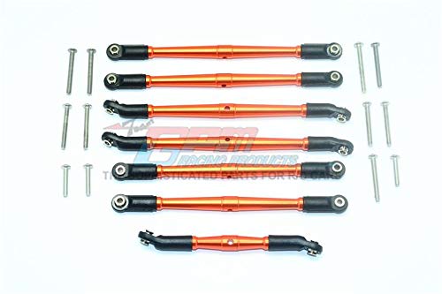 Traxxas TRX-4 Bronco/Blazer Tuning Teile Aluminium Adjustable Upper & Lower Suspension Links - 7Pc Set Orange von GPM
