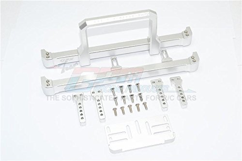 GPM For Traxxas TRX-4 Trail Defender Crawler Aluminum Front & Rear Bumper With Winch Plate (On-Road Street Fighter) - 1 Set Silver von GPM