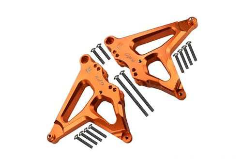 GPM for Traxxas Unlimited Desert Racer 4X4 (#85076-4) Aluminum Rear Damper Mount - 1Pr Set Orange von GPM