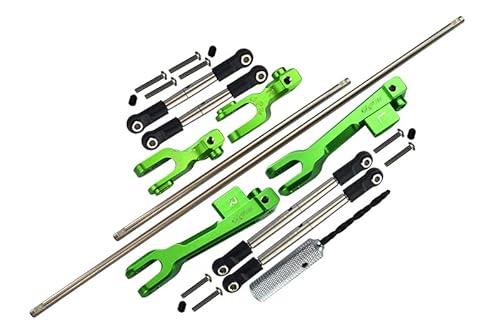 GPM for Traxxas Unlimited Desert Racer 4X4 (#85076-4) Spring Steel Front + Rear Sway Bar & Aluminum Sway Bar Arm & Stainless Steel Linkage - 23Pc Set Green von GPM