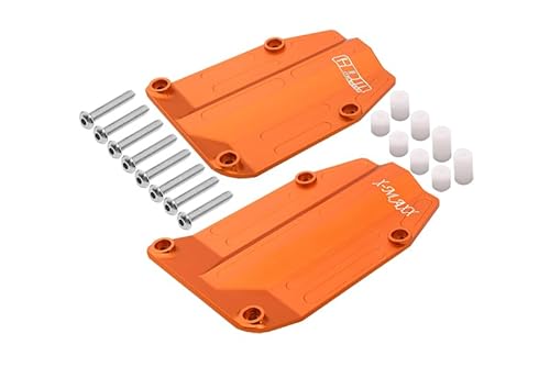 Traxxas X-Maxx 4X4 Tuning Teile Aluminium Centre Skid Plate - 2Pcs Set Orange von GPM