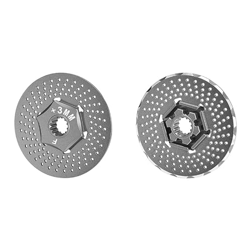 GPM for Traxxas X Maxx 4X4 Aluminum Front Wheel Hex Claw +3mm with Brake Disk - 2Pcs Grey Silver von GPM