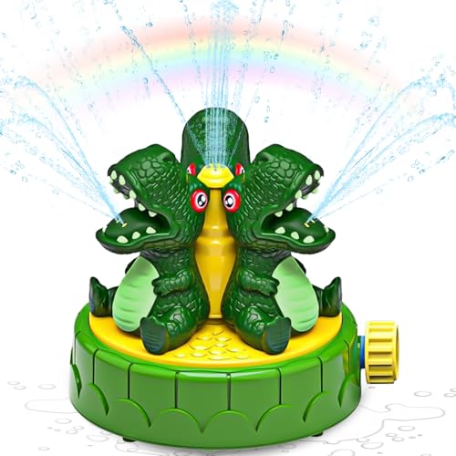 GQBVPN Dinosaurier Wassersprinkler, Outdoor-Wasserspiel Sprinkler, Sprinkler Wasserspielzeug Kinder Outdoor, Rasensprenger, Sommer Wasserspielzeug für Rasen Garten Jungen Mädchen von GQBVPN