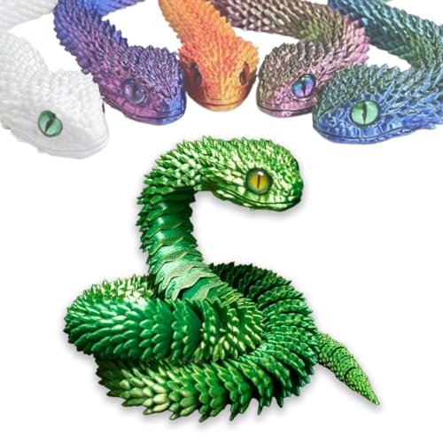 3D-gedruckte Tierspielzeuge, 3D-gedrucktes Schlangen Spiel, Schlangen Modell Desktop Ornament, Schlange Statue Decor, Beweglicher Schlangenspielzeug, Zappelspielzeug für Autismus/ADHS, 45,Fantasiegrün 3D-gedruckte Tierspielzeuge, 3D-gedrucktes Schlangen Spiel, Schlangen Modell Desktop Ornament, Schlange Statue Decor, Beweglicher Schlangenspielzeug, Zappelspielzeug für Autismus/ADHS, 45,Fantasiegrün von GQDGCU