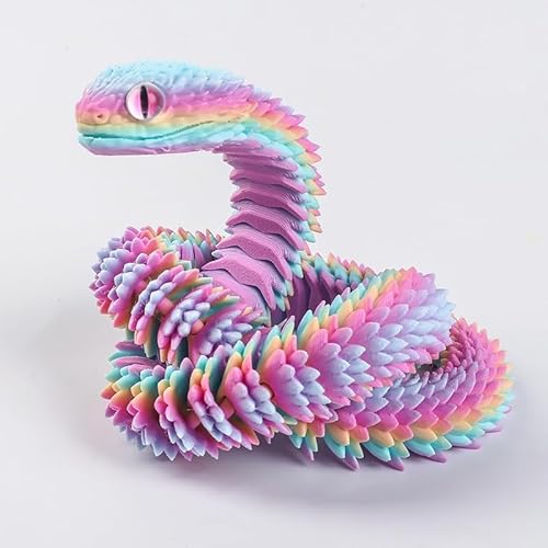 Schlange Spielzeug, 3d Schlange, 3d Druck Schlange, 3d Gedruckte Schlange, 3D gedruckte Tierspielzeuge, Schlangen Modell, Schlange Statue Decor, Zappelspielzeug für Autismus/ADHS (75cm,Mehrfarbig) von GQDGCU