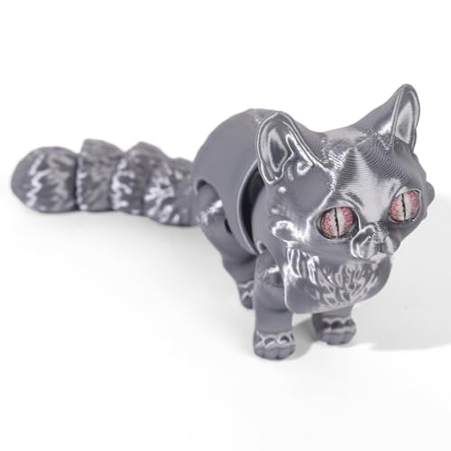 GQDGCU Katzen Spielzeug Kinder, 3D Katze, 3D Druck Katze Modell, 3D Gedruckte Kitten Katzen Statue Decor, 3D Drucker Tierspielzeuge, Zappelspielzeug für Autismus/ADHS, Festival Geschenk (16cm,Silber) GQDGCU Katzen Spielzeug Kinder, 3D Katze, 3D Druck Katze Modell, 3D Gedruckte Kitten Katzen Statue Decor, 3D Drucker Tierspielzeuge, Zappelspielzeug für Autismus/ADHS, Festival Geschenk (16cm,Silber) von GQDGCU