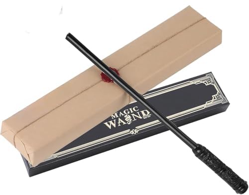 GQDGCU Magic Zauberstab, Zauberstäbe mit Incendio Zauber, Zauberstab Set mit Zauberpapier 3PCS, Schön verpackt in Einer Geschenkbox, perfekt für Cosplay, Halloween und mehr (SNP Schwarz) von GQDGCU