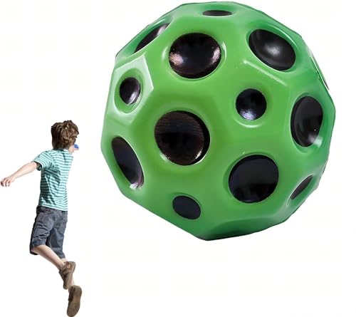 Astro Sprungball,Weltraumball,Mondball,Mini Hüpfballspielzeug,Hüpfbälle zum Thema Weltraum,SprungkraftSprungball mit superhoher Sprungkraft,Superhoch Springende,Leichte Schaumstoffbälle (Grün) von GQJQTION