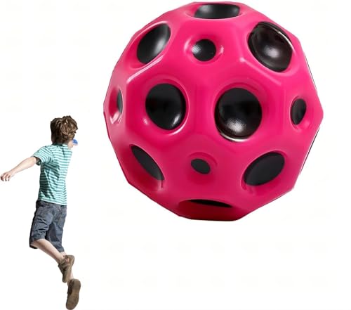 Astro Sprungball,Weltraumball,Mondball,Mini Hüpfballspielzeug,Hüpfbälle zum Thema Weltraum,SprungkraftSprungball mit superhoher Sprungkraft,Superhoch Springende,Leichte Schaumstoffbälle (Rosa) von GQJQTION