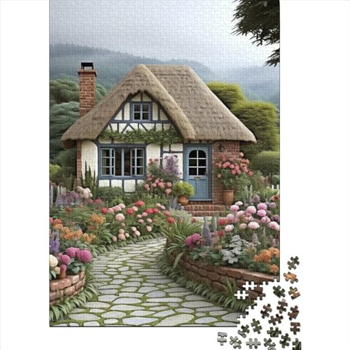 Bergdorf Hütte Puzzle 1000 Teile Schwer Puzzle Spielzeug Pädagogisches Spiel Impossible Herausforderungsspielzeug Für Erwachsene Und Kinder in Bewährter 1000pcs (75x50cm) von GQLIDDAOE
