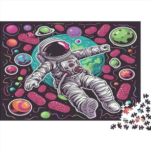 Cartoon Astronaut3 1000 Stück Puzzles Für Erwachsene Teenager Stress Abbauen Familien-Puzzlespiel Mit Poster in 1000-teiliges Puzzle Kinder Lernspiel Spielzeug Geschenk Puzzel 1000pcs (75x50cm) von GQLIDDAOE