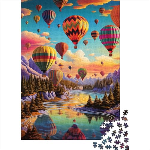 Color -Colored Hot Balloon Puzzle 1000 Teile Schwer Puzzle Spielzeug Lernspiel Impossible Herausforderungsspielzeug Für Erwachsene Und Kinder Ab 14 Jahren 1000pcs (75x50cm) von GQLIDDAOE