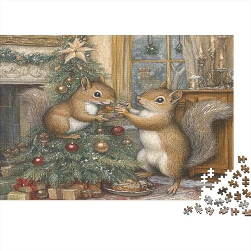 Eichhörnchen 1000 Stück Puzzles Für Erwachsene Teenager Stress Abbauen Familien-Puzzlespiel 1000-teiliges Puzzle Kinder Lernspiel Spielzeug Geschenk Puzzel 1000pcs (75x50cm) von GQLIDDAOE