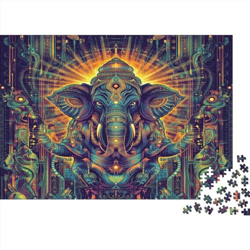 Elefant 1000 Stück Puzzles Für Erwachsene Teenager Stress Abbauen Familien-Puzzlespiel 1000-teiliges Puzzle Kinder Lernspiel Spielzeug Geschenk Puzzel 1000pcs (75x50cm) von GQLIDDAOE