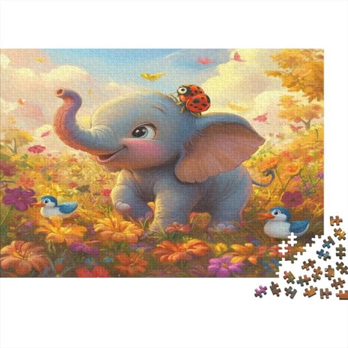 Elefant Puzzle 1000 Teile Puzzle Für Erwachsene Und Kinder Ab 14 Jahren Puzzel 1000pcs (75x50cm) von GQLIDDAOE
