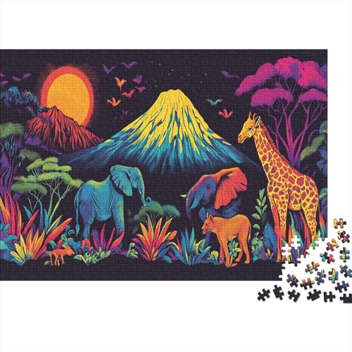 Giraffe 1000 Stück Puzzles Für Erwachsene Teenager Stress Abbauen Familien-Puzzlespiel Mit Poster in 1000-teiliges Puzzle Kinder Lernspiel Spielzeug Geschenk Puzzel 1000pcs (75x50cm) von GQLIDDAOE
